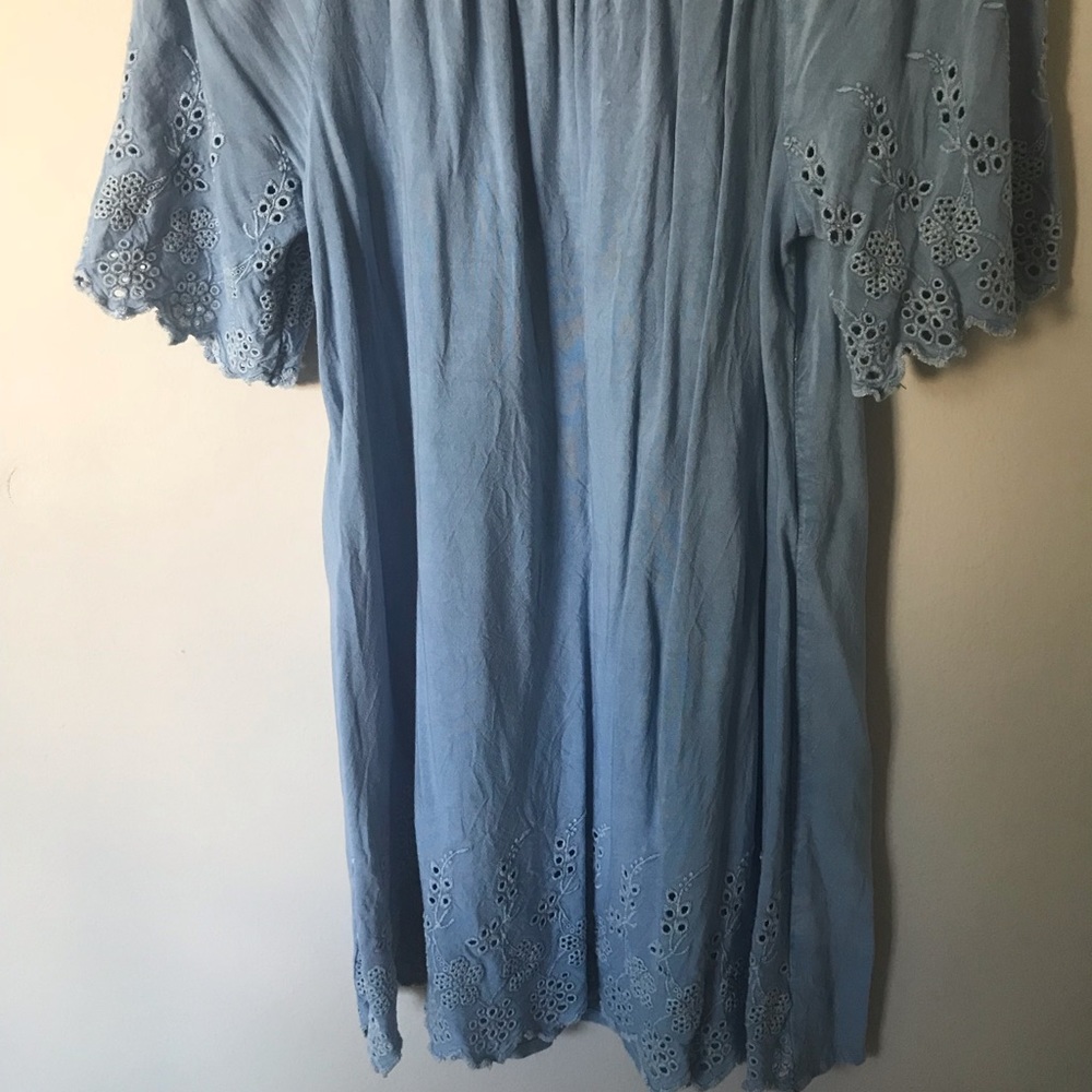 Off the shoulder chambray dress